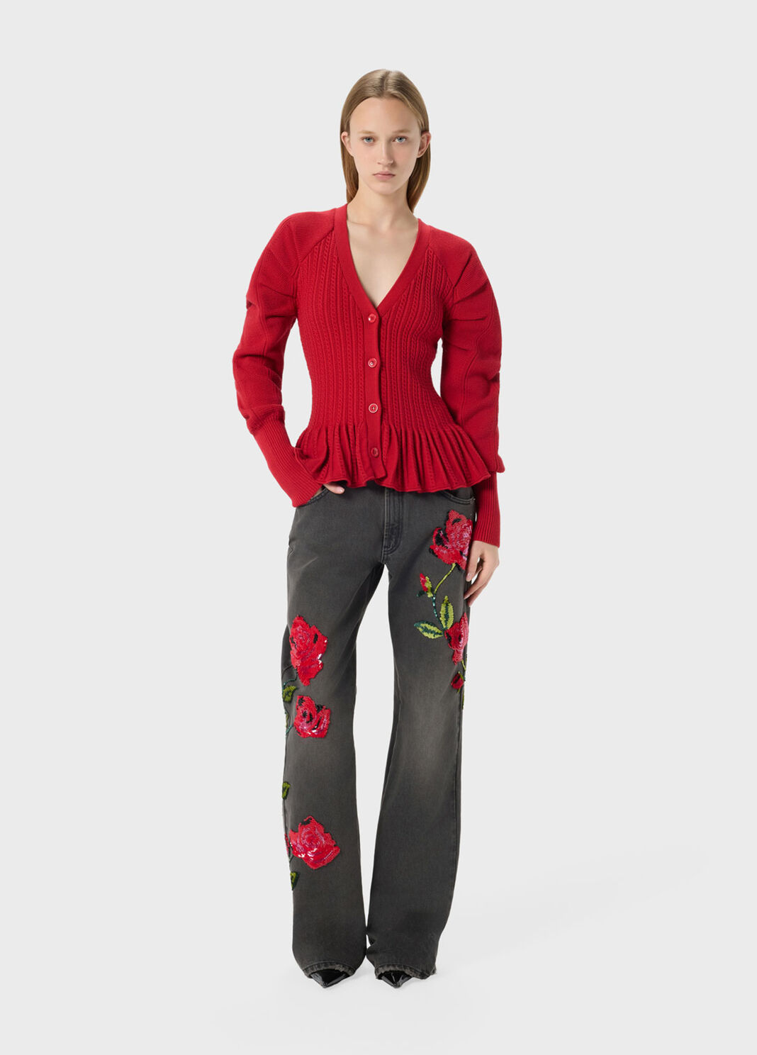 Knit cardigan with flounced detailing  Blumarine - large image number 3