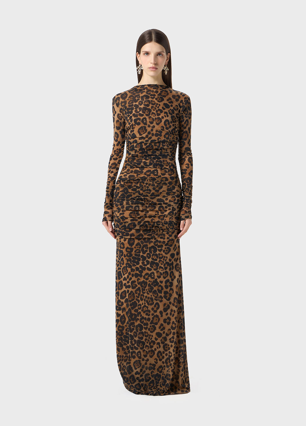 Long second-skin jersey dress with animal print  Blumarine - large image number 0