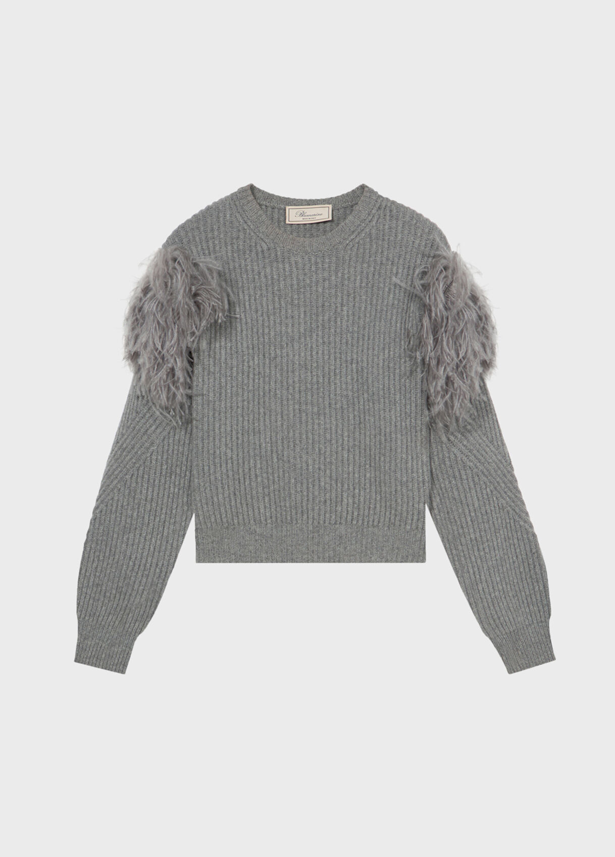 Ribbed wool sweater with feathers - Blumarine