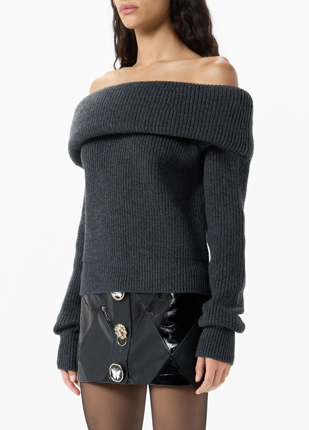 Off-the-shoulder ribbed wool sweater  Blumarine - large image number 2