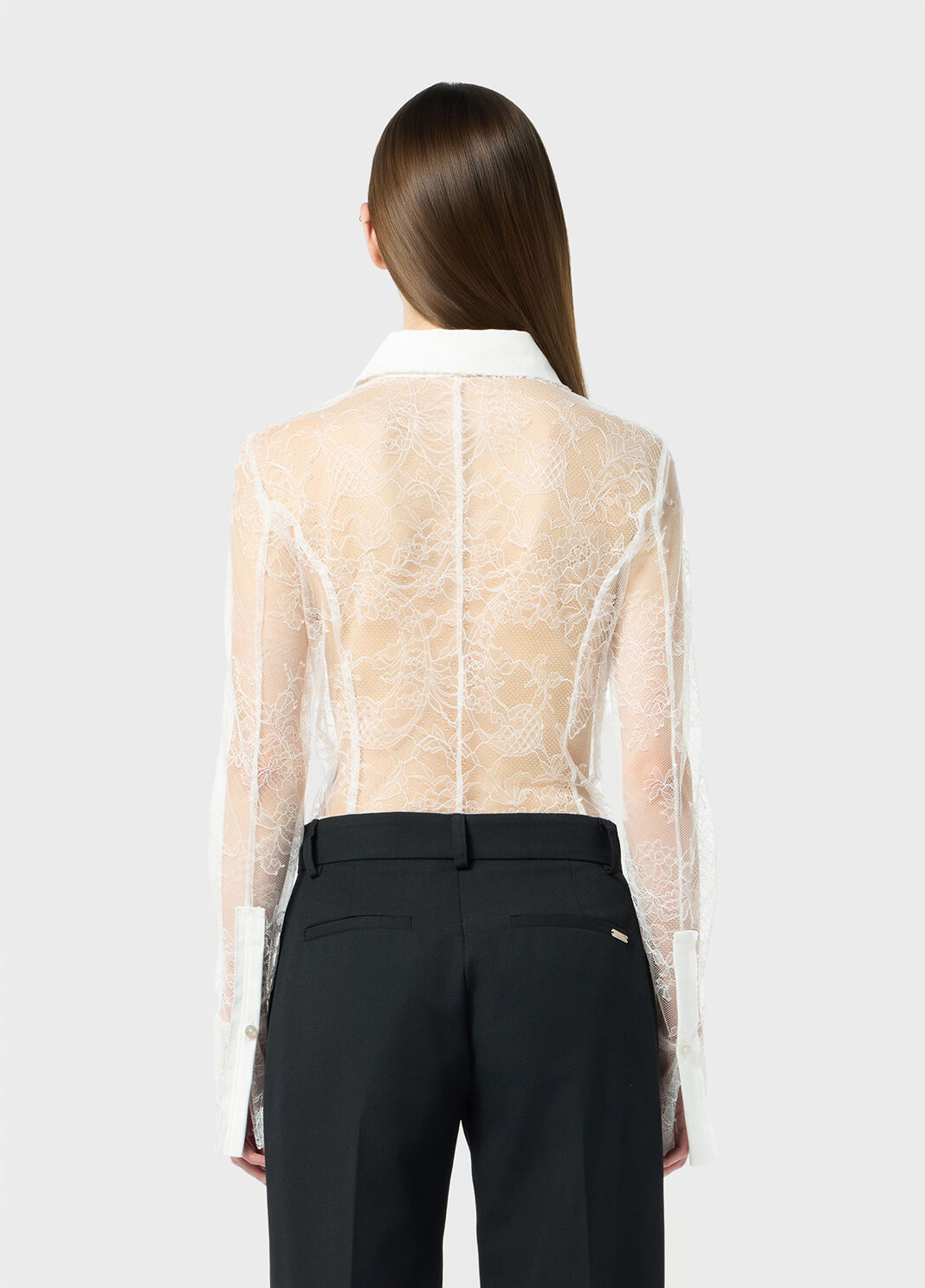 Valenciennes lace body-shirt with denim inserts  Blumarine - large image number 1