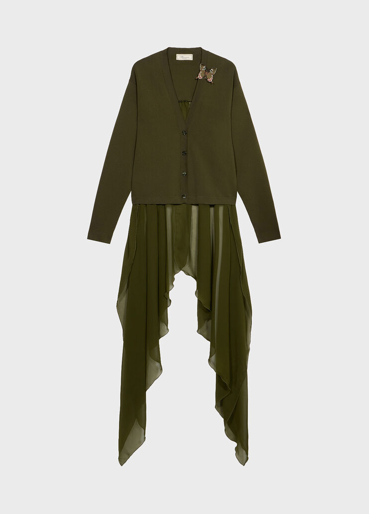 Knit Cardigan with Embroidery and Swallow Tails  Blumarine - medium