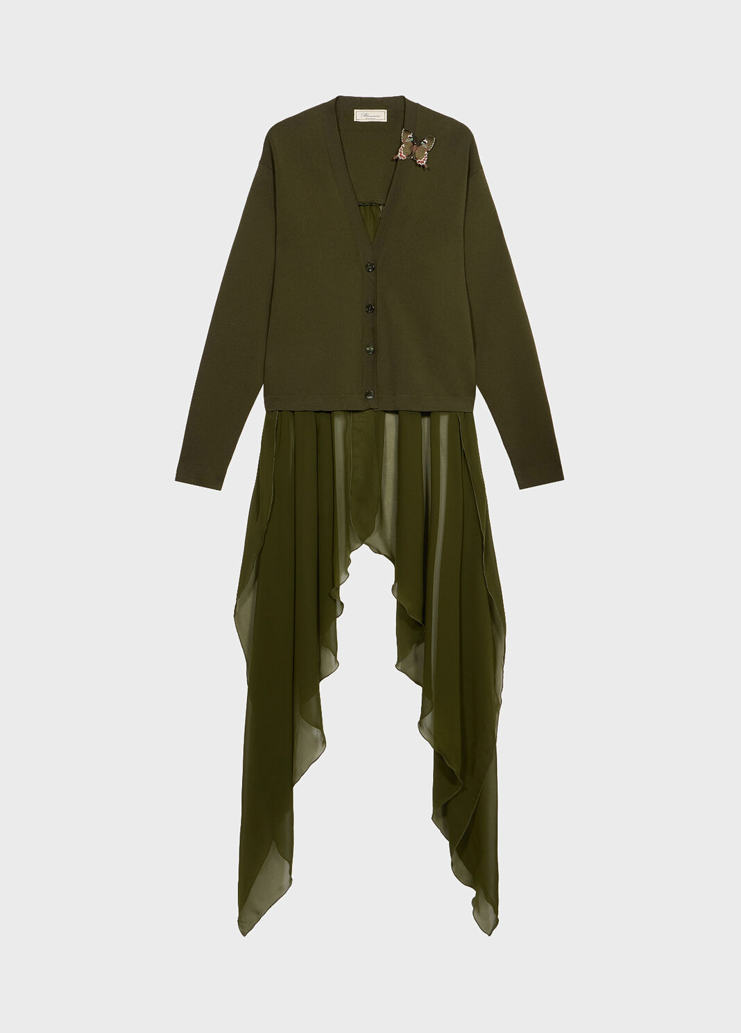 Knit Cardigan with Embroidery and Swallow Tails  Blumarine - large image number 4