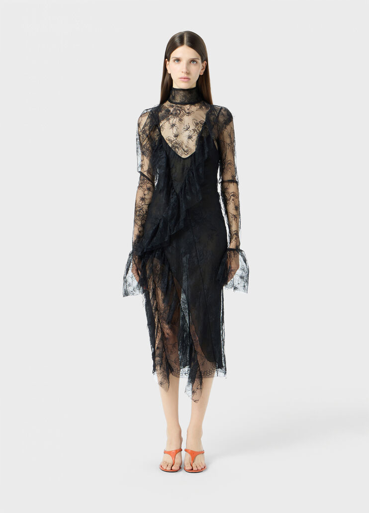 Chantilly lace midi dress with flounces  Blumarine - medium