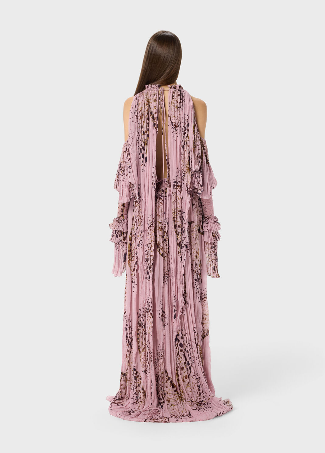 Long printed pliss&eacute; georgette dress  Blumarine - large image number 1