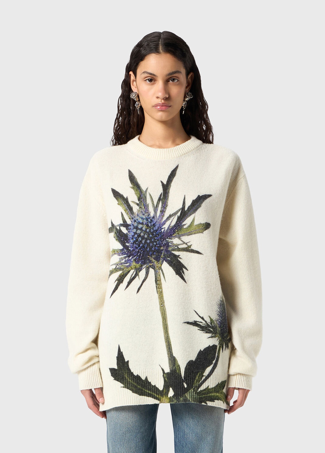 Wool printed pullover with embroidery  Blumarine - large image number 0