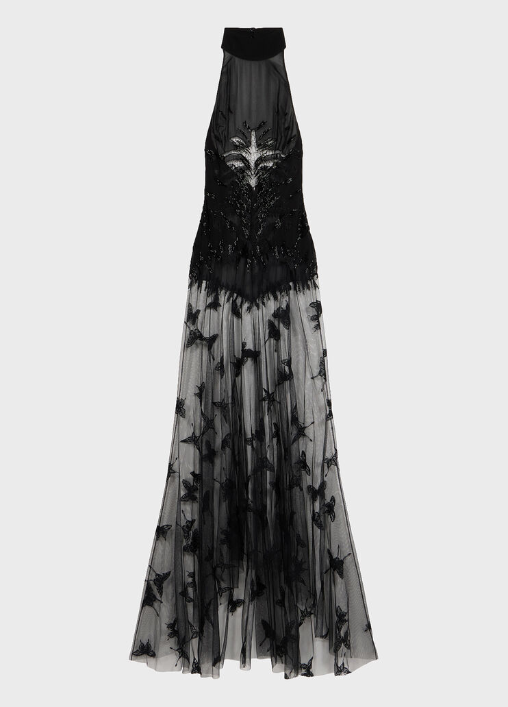 Long dress in georgette and tulle with embroidery  Blumarine - medium