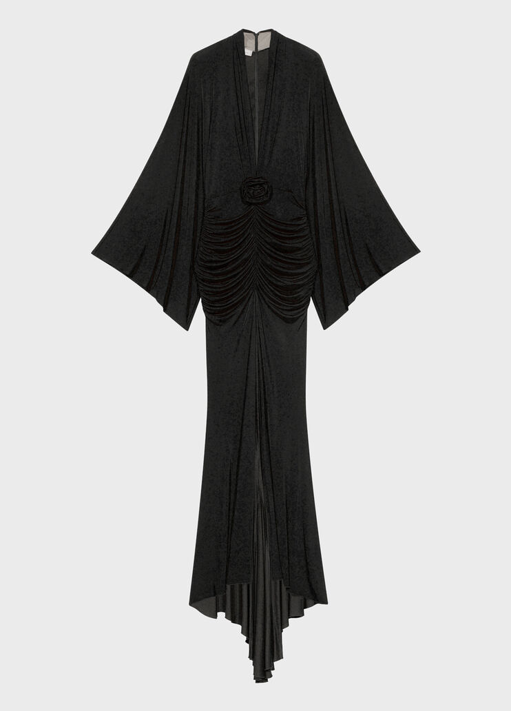 Long shiny jersey dress with applied rose  Blumarine - medium