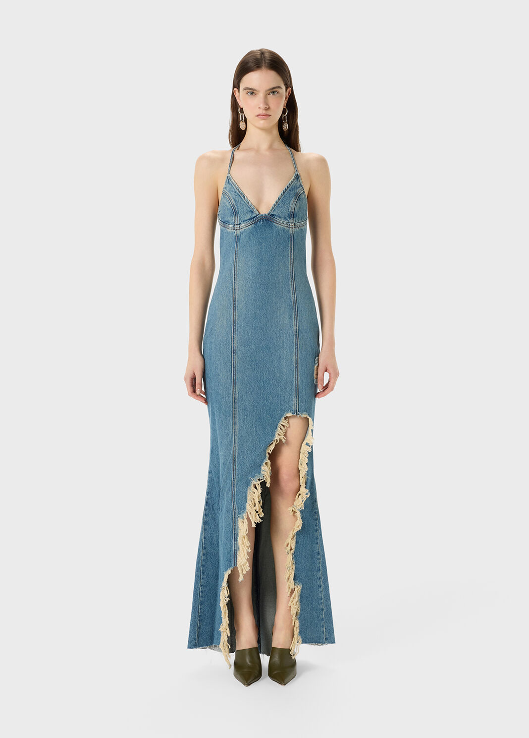 white christmas dresses French retro sleeveless denim dress women's summer temperament high-en –  Lee Nhi Boutique main image 1