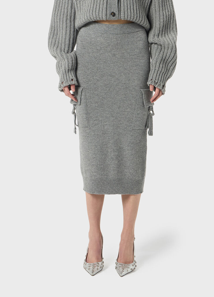 Gonna midi in maglia con tasche cargo  Blumarine - medium Gonna midi in maglia con tasche cargo  Blumarine - medium