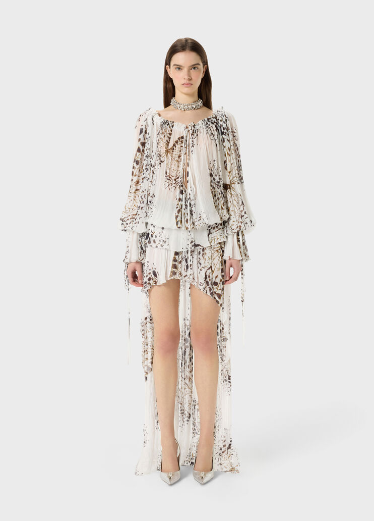 Printed pleated georgette blouse  Blumarine - medium