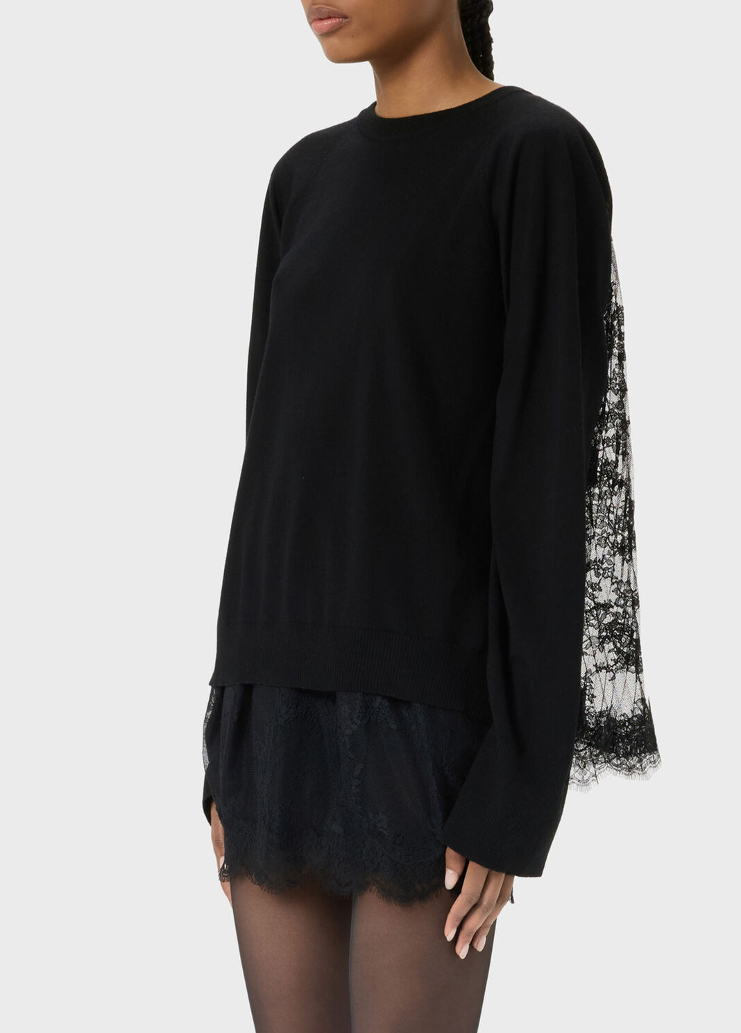 Wool jumper with pleated tulle back  Blumarine - large image number 2