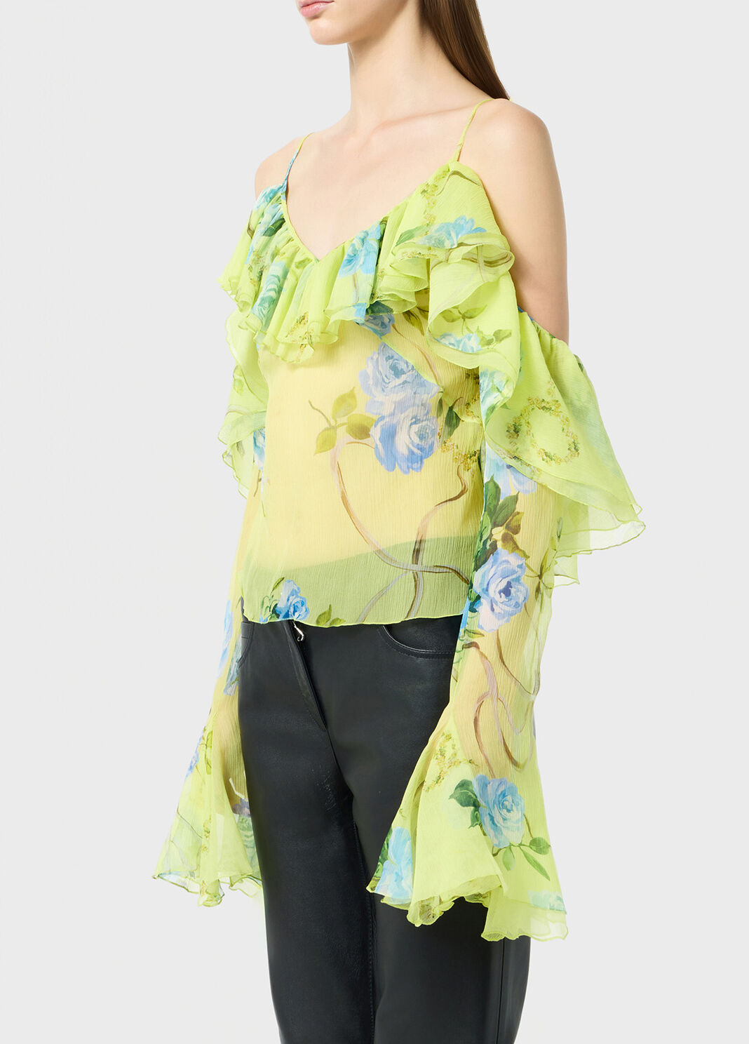 Printed silk creponne blouse with ruffles  Blumarine - large image number 2