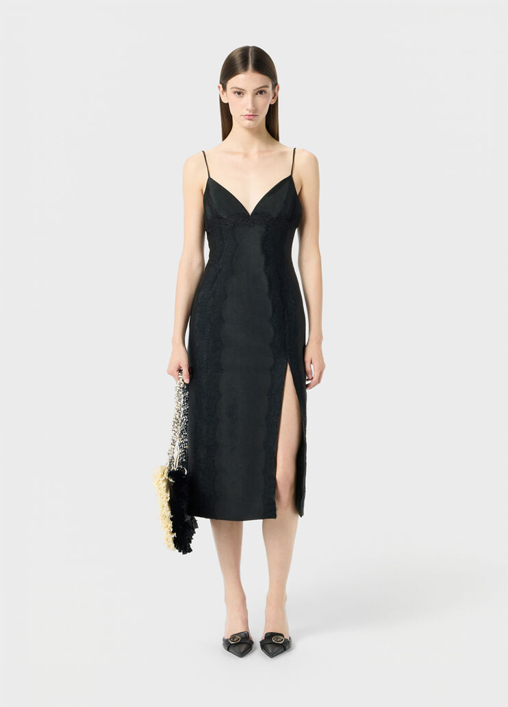 Pencil dress with lace and slit  Blumarine - large image number 3