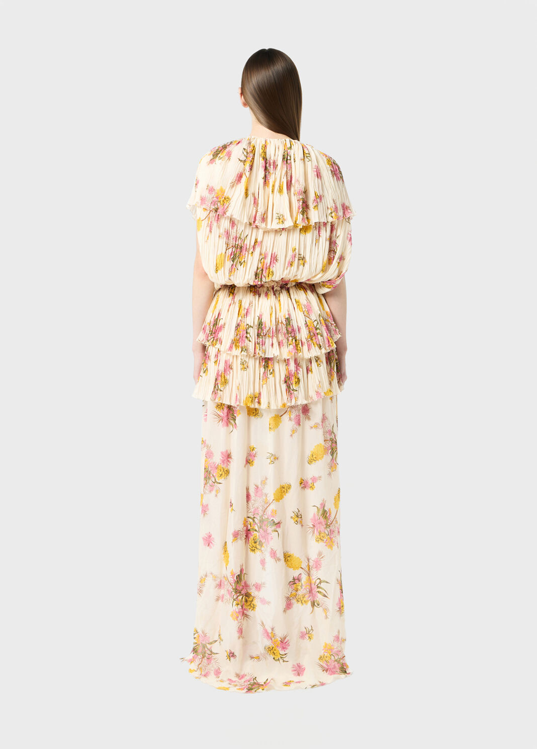 Long pleated georgette dress with print  Blumarine - large image number 1