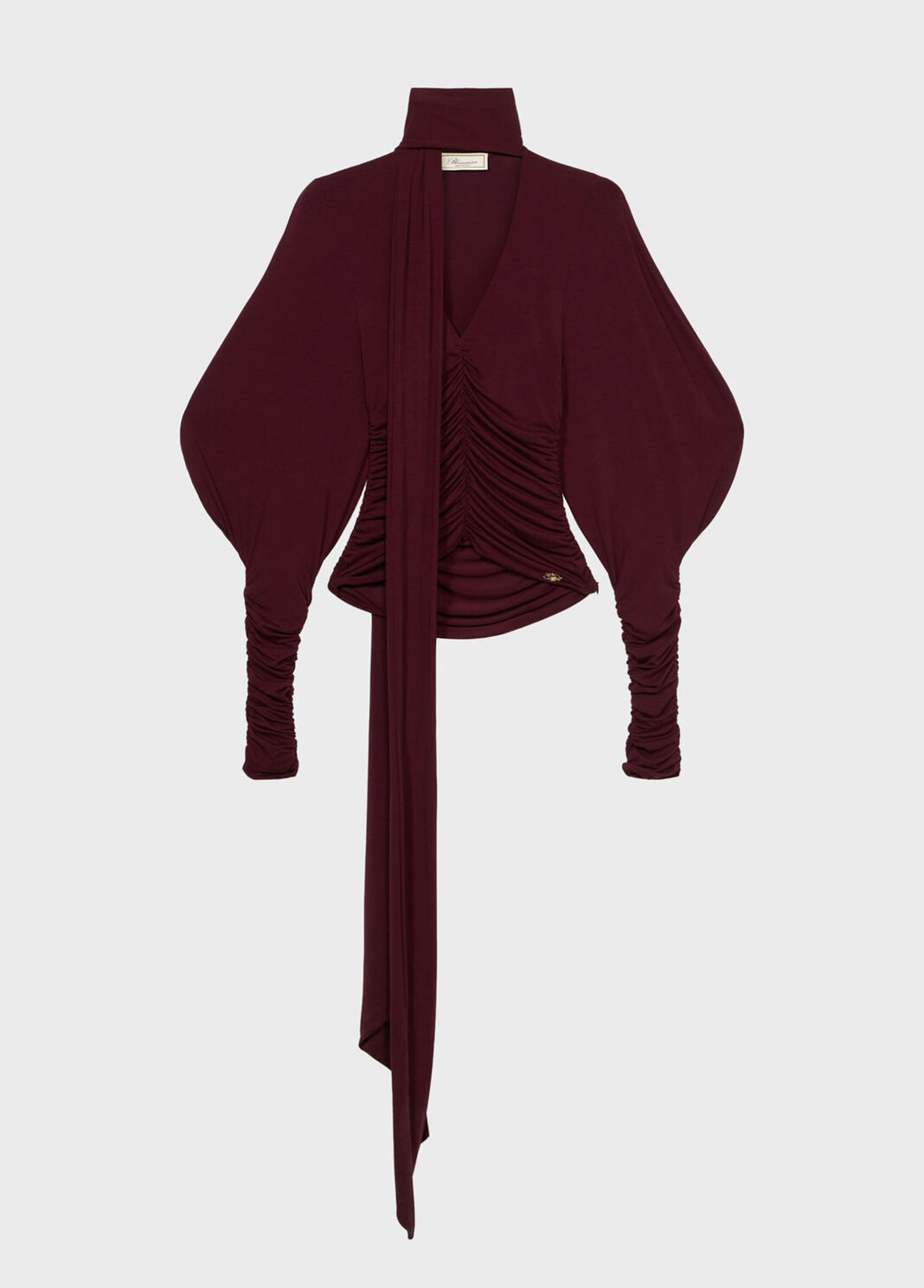 Jersey blouse with gathering and stole  Blumarine - large image number 4