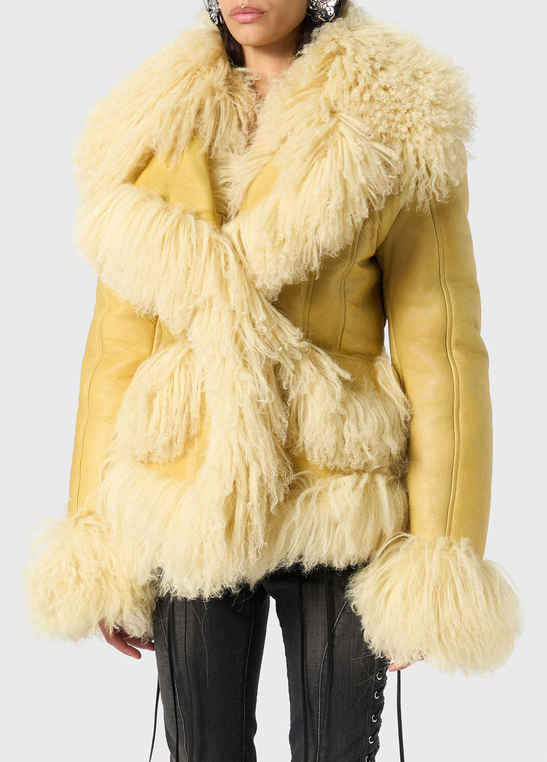 Shearling coat with lapels  Blumarine - large image number 2