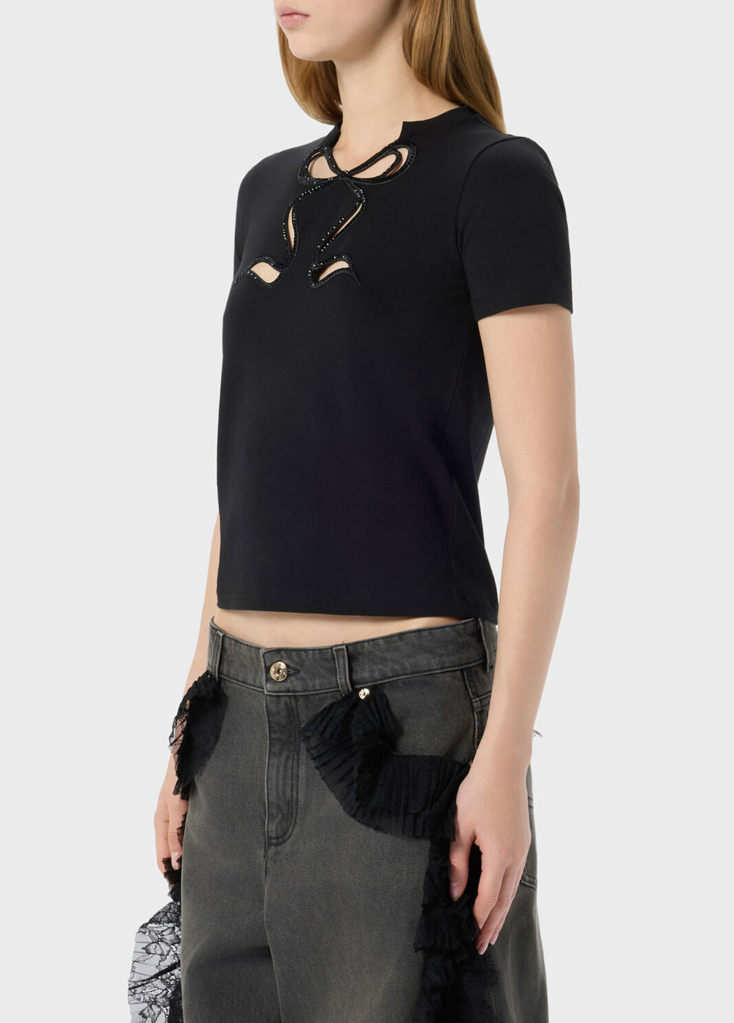 T-Shirt aus Jersey mit Strassstickerei  Blumarine - large image number 2