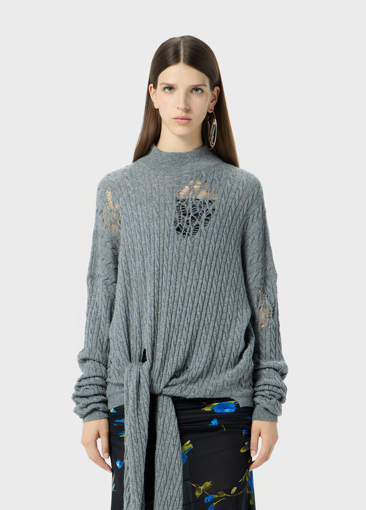 Twisted knit sweater with front knot - Blumarine