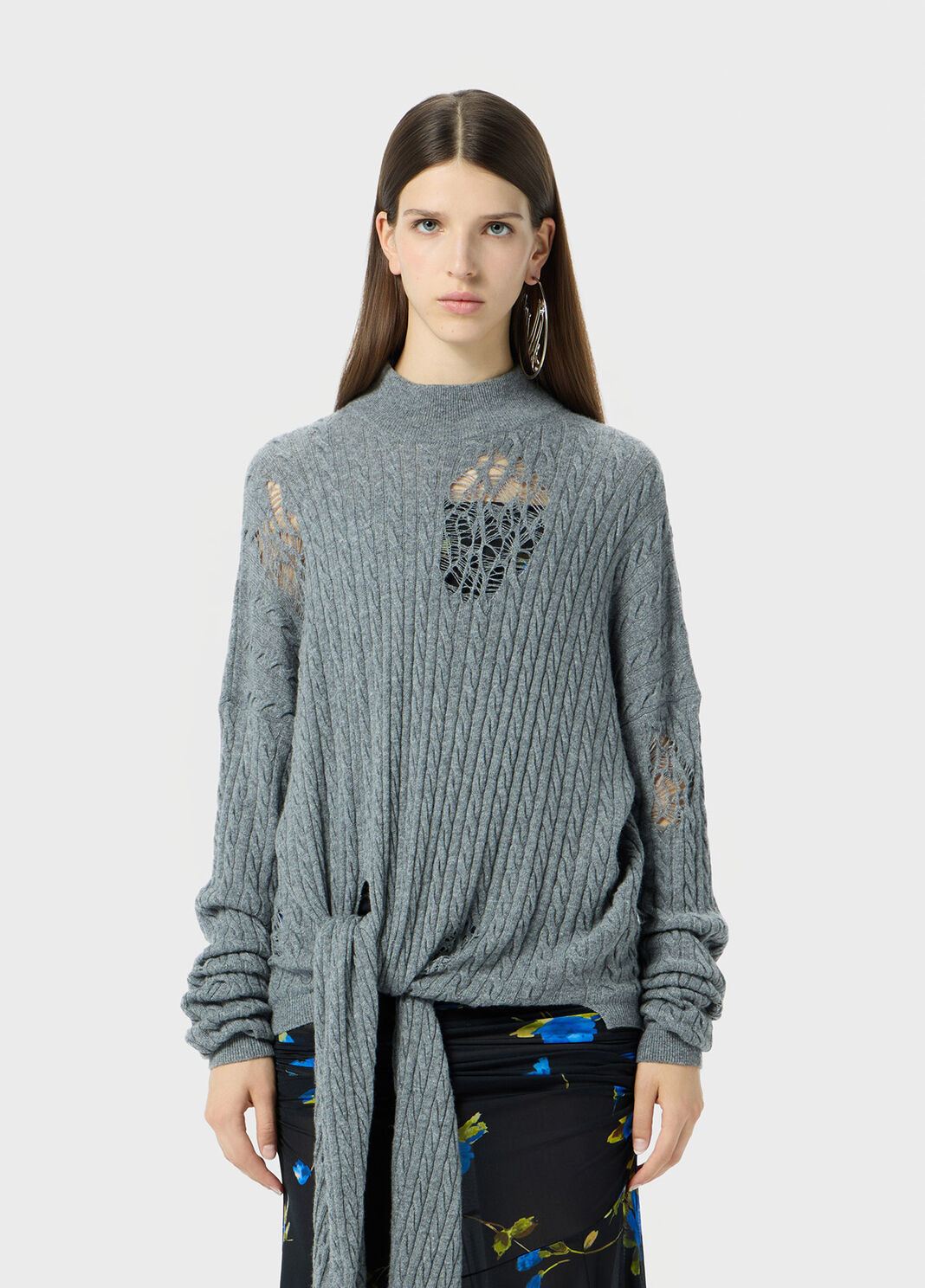 Twisted knit sweater with front knot  Blumarine - large image number 0
