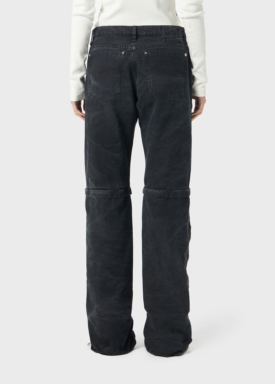 Pantaloni straight leg in canvas con zip  Blumarine - large image number 1