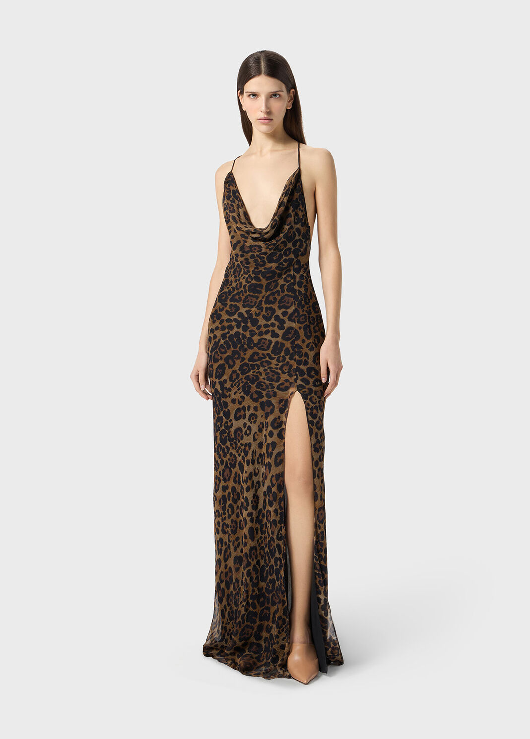 Long dress in printed creponne  Blumarine - large image number 3