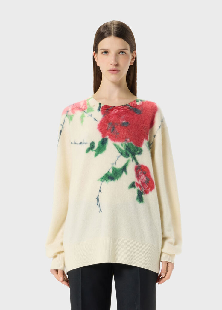 Rib-knit wool and cashmere jumper with print  Blumarine - medium