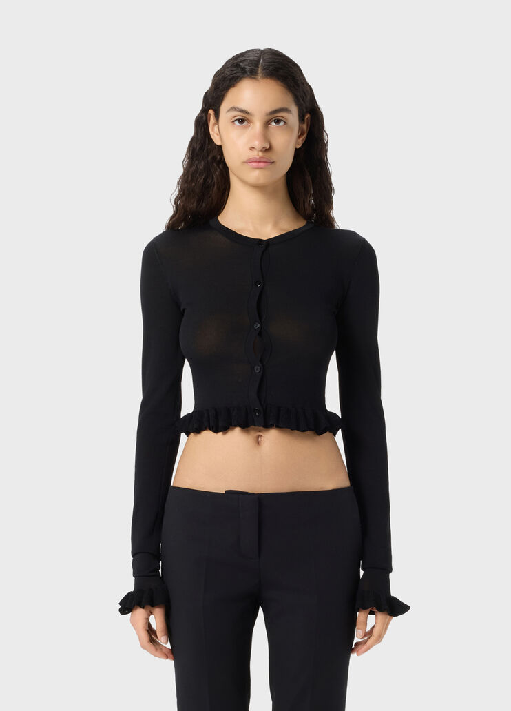 Cropped cardigan with ruffles  Blumarine - medium