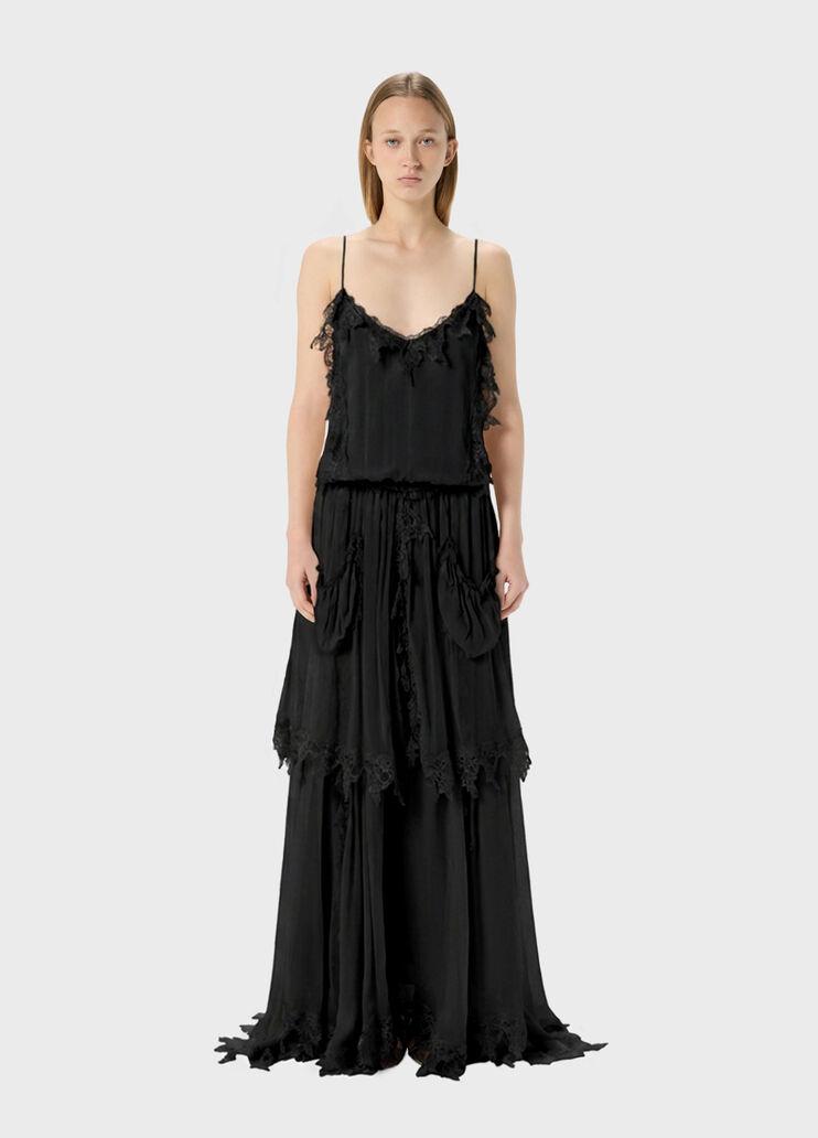 Long crepon dress with lace detailing  Blumarine - medium