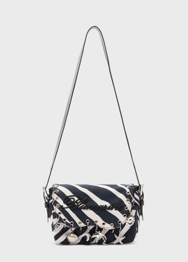 Mini sac messenger port&eacute; &eacute;paule en toile &agrave; imprim&eacute;  Blumarine - medium