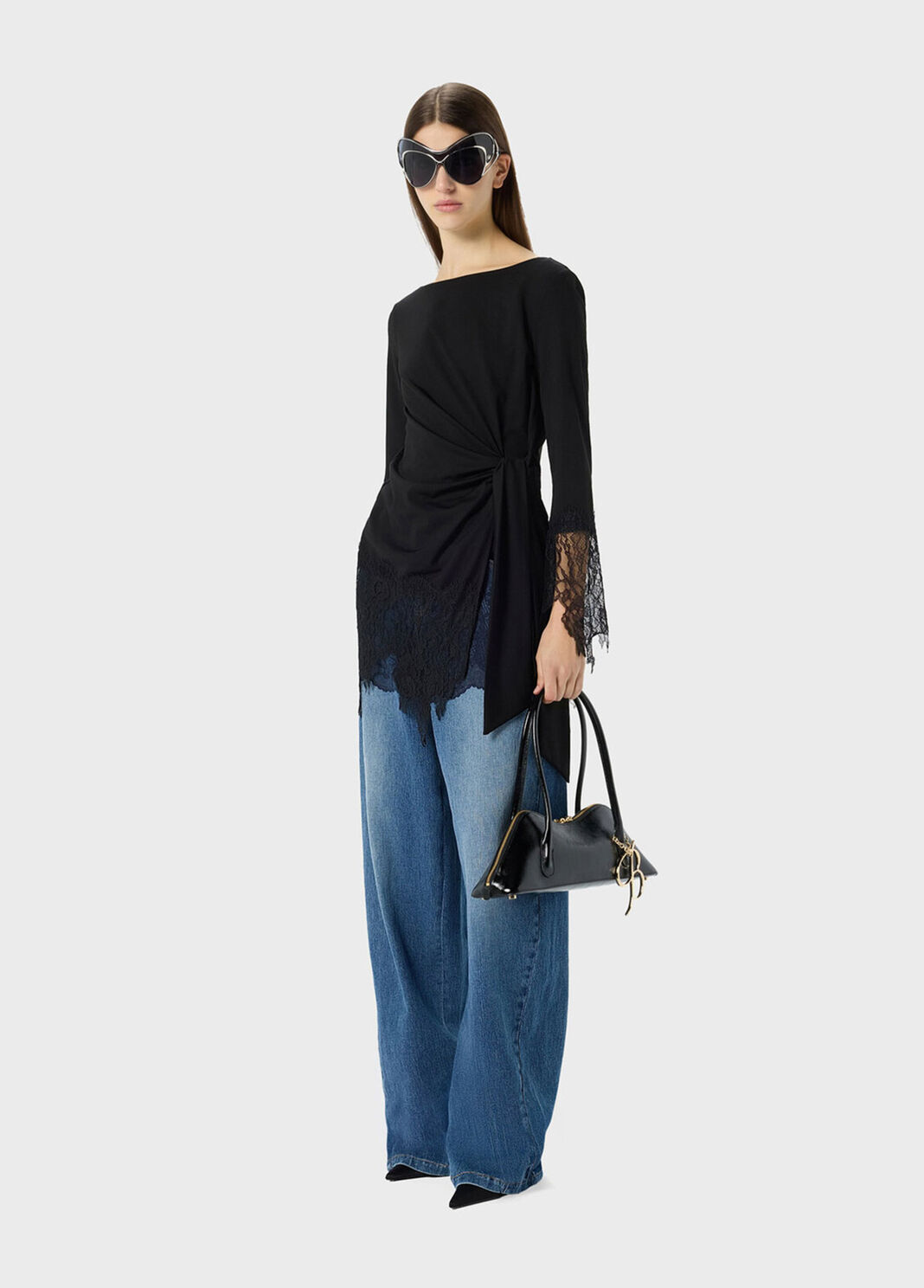 Jersey tunic with lace ruffles  Blumarine - large image number 3