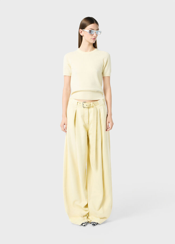 Wide-leg canvas trousers with belt  Blumarine - large image number 3