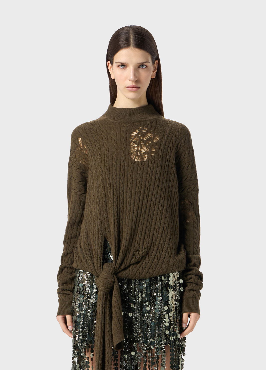 Twisted knit sweater with front knot  Blumarine - large image number 0