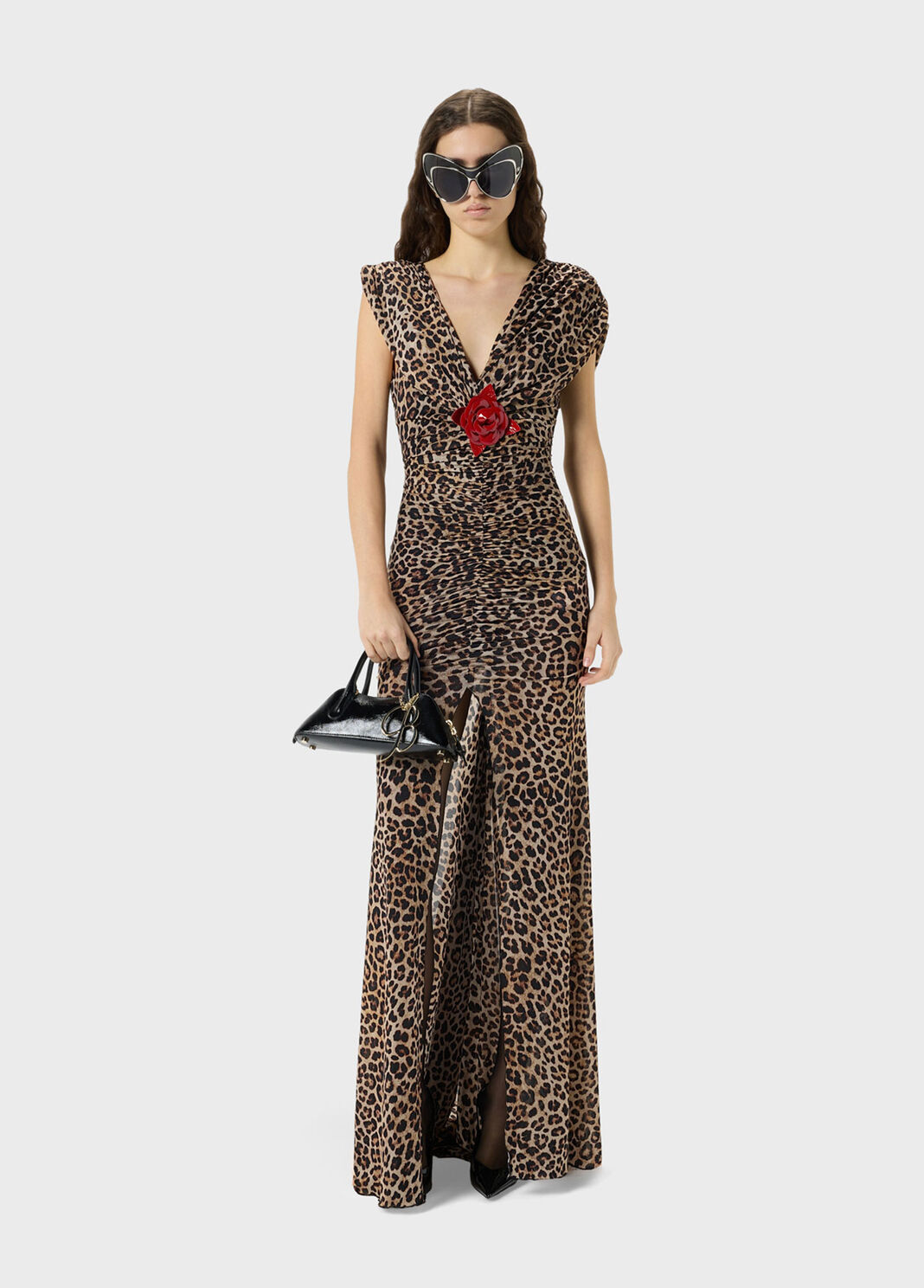 Long printed jersey dress with brooch  Blumarine - large image number 3