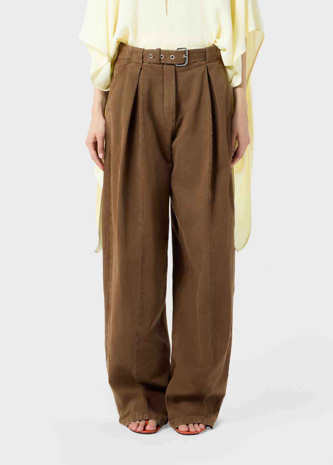Wide-leg canvas trousers with belt  Blumarine - large image number 0