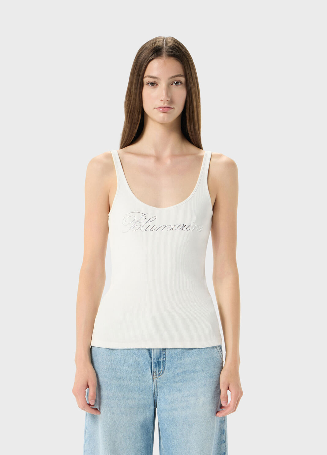 Jersey vest top with embroidery  Blumarine - large image number 0