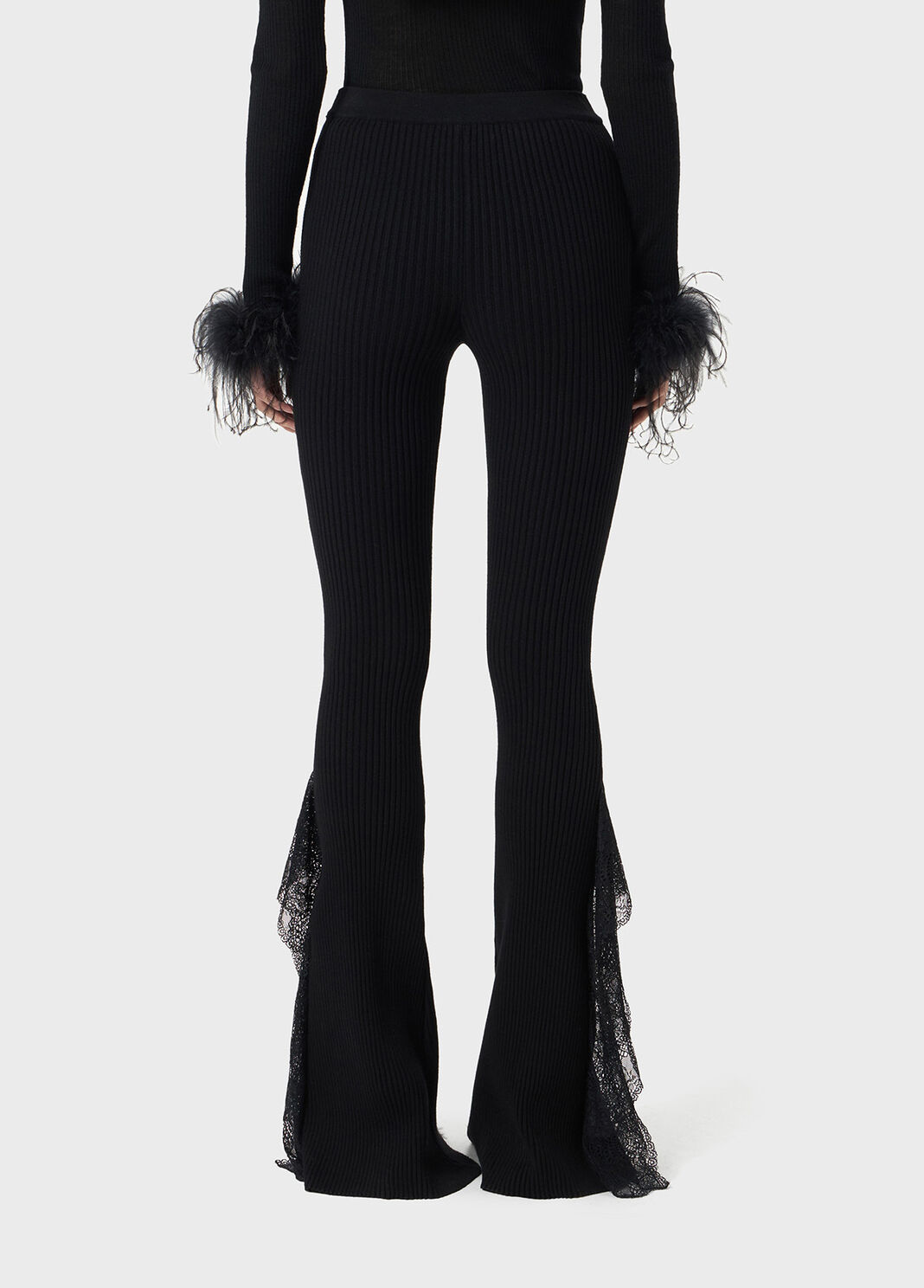 Pantaloni in maglia con volant in pizzo  Blumarine - large image number 1