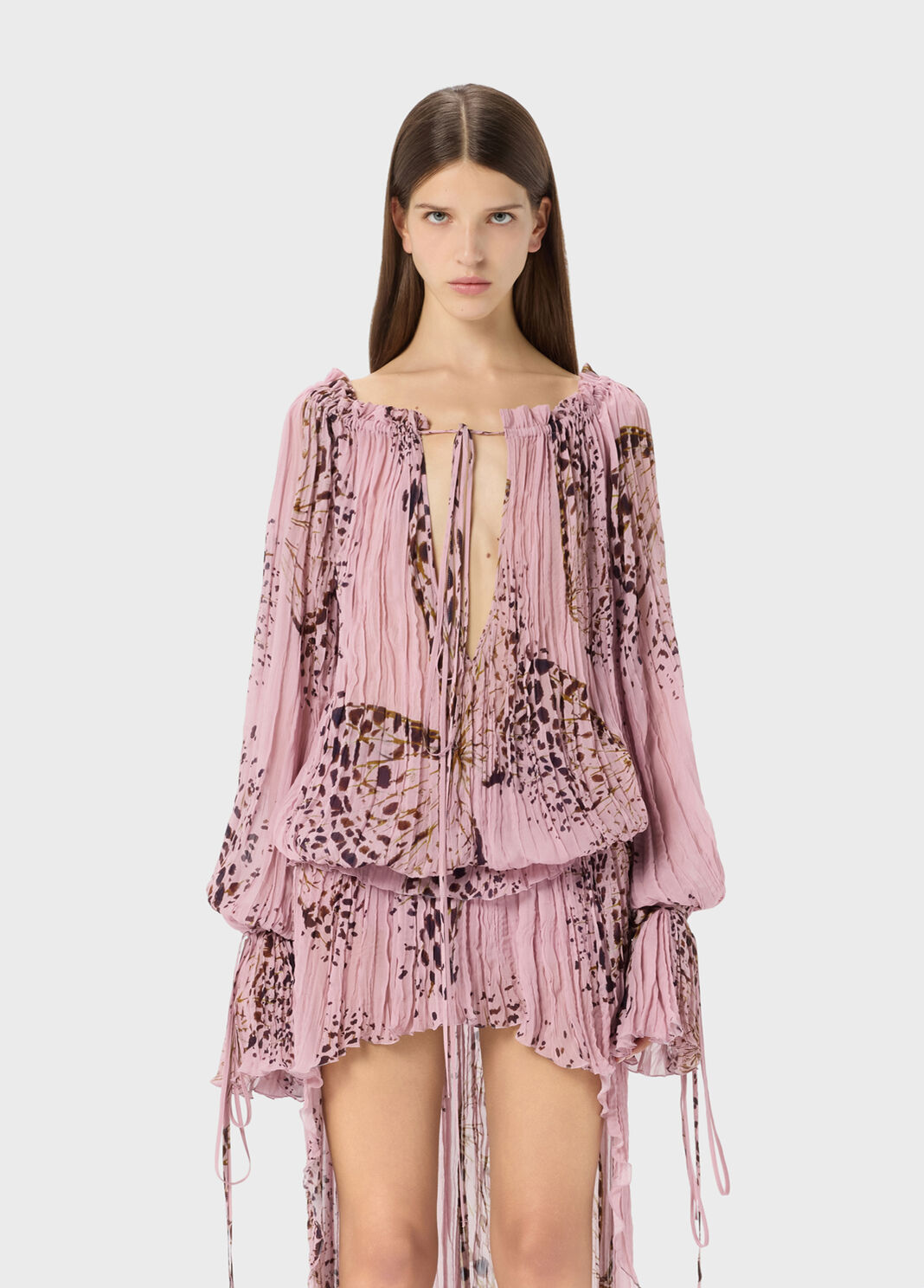 Blusa in georgette pliss&eacute; a stampa  Blumarine - large image number 0