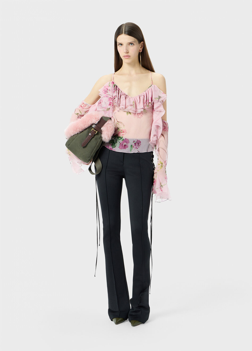 Printed silk creponne blouse with ruffles  Blumarine - large image number 3