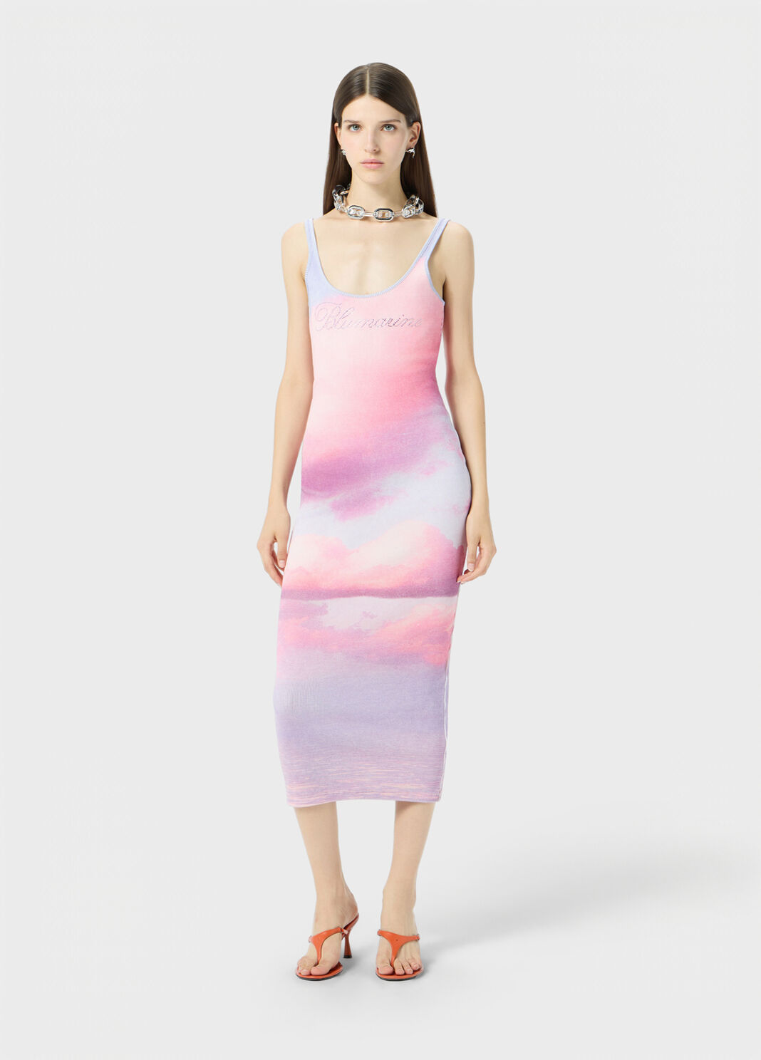 Ribbed midi dress with digital print  Blumarine - large image number 3