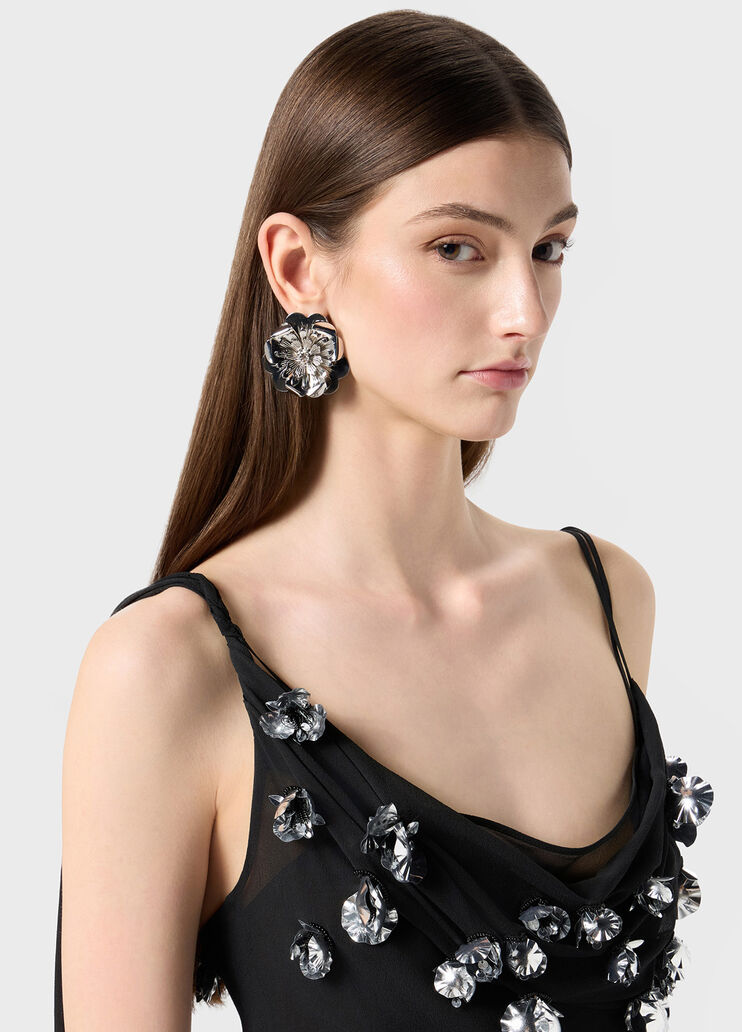 Flower metal dangle earrings  Blumarine - medium Flower metal dangle earrings  Blumarine - medium