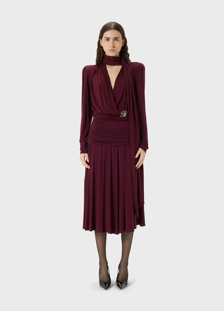 Jersey midi dress with stole and draping  Blumarine - medium