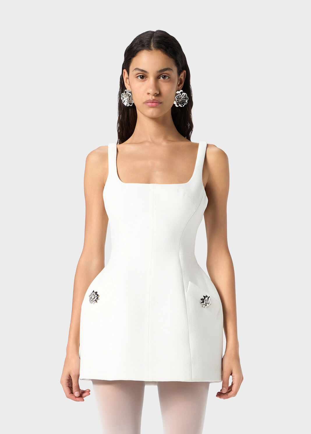 Short dress in crepe with jewel details  Blumarine - large image number 0