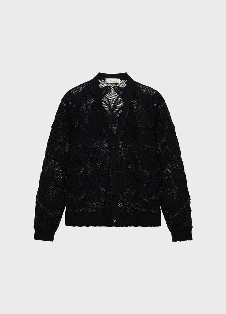 Spitzenstrick-Cardigan mit Schmetterlingen und Satinbesatz  Blumarine - medium