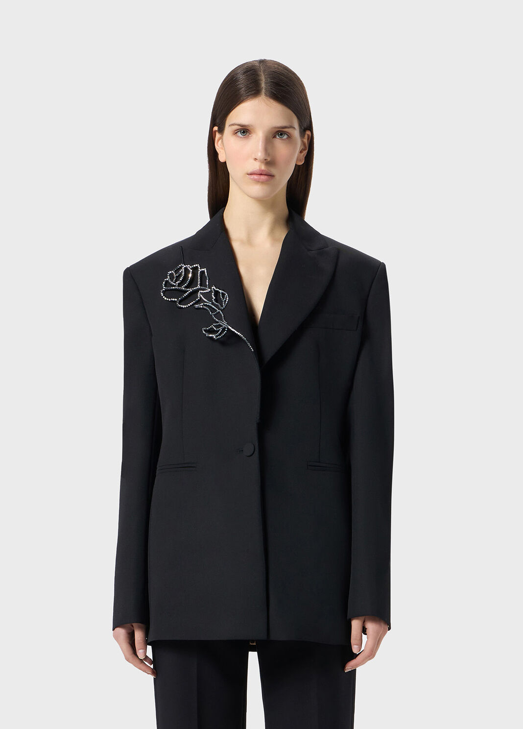 Wool jacket with laser-cut embroidery and rhinestones  Blumarine - large image number 0