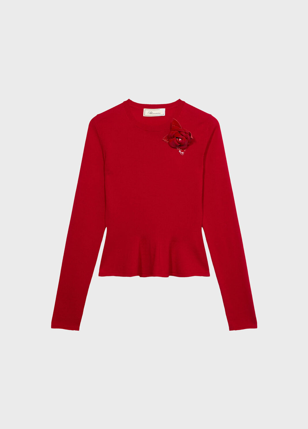 Jumper with patent leather brooch and undulated hem  Blumarine - large image number 4