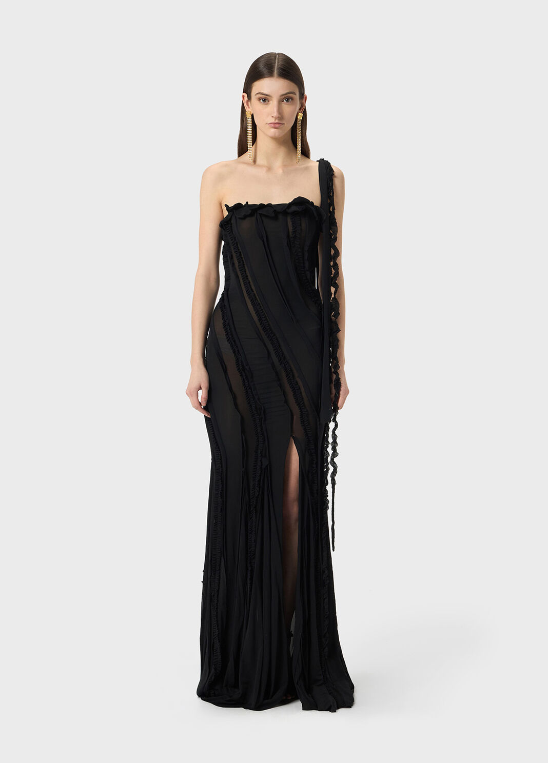 One-shoulder dress in jersey with inlays  Blumarine - large image number 0