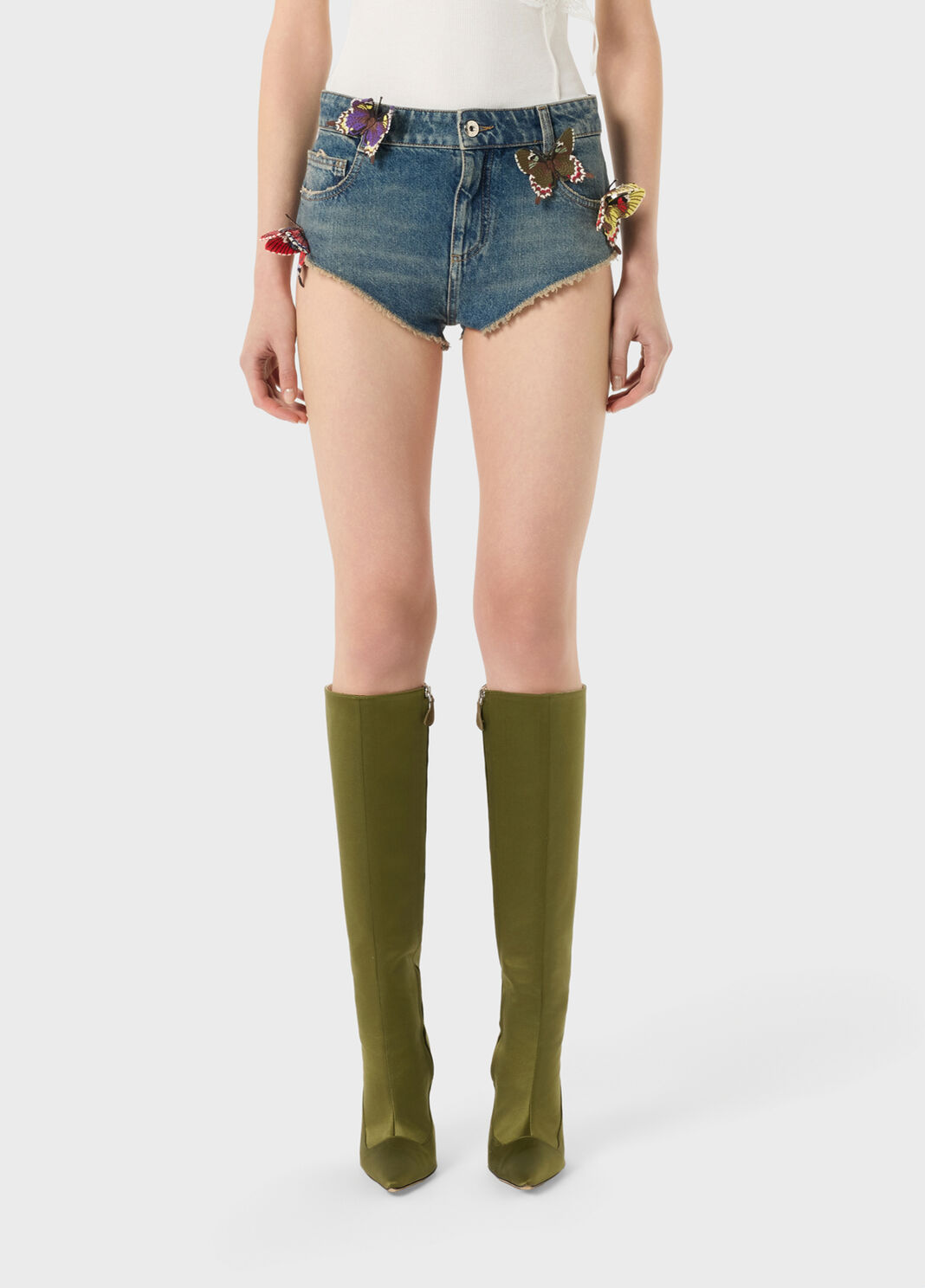 Denim Shorts with Butterflies  Blumarine - large image number 0