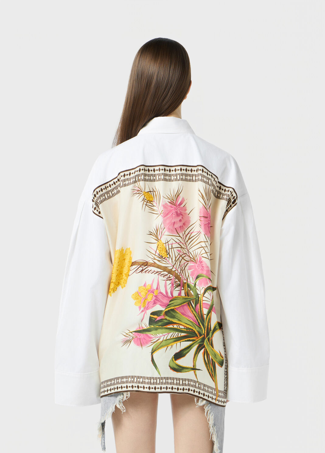 Oversized poplin shirt with print on the back  Blumarine - large image number 1