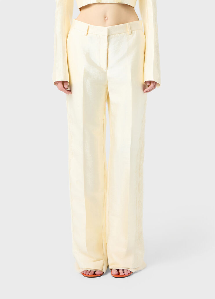 Glossy viscose trousers with lace  Blumarine - medium